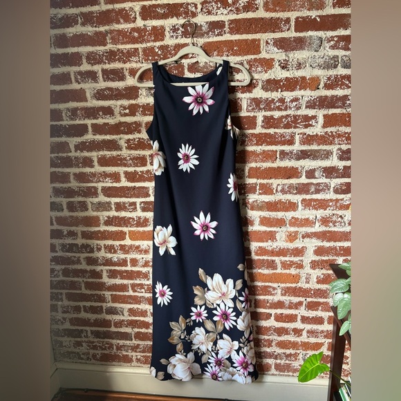 90s S.L Fashions navy blue floral maxi dress - Picture 9 of 9